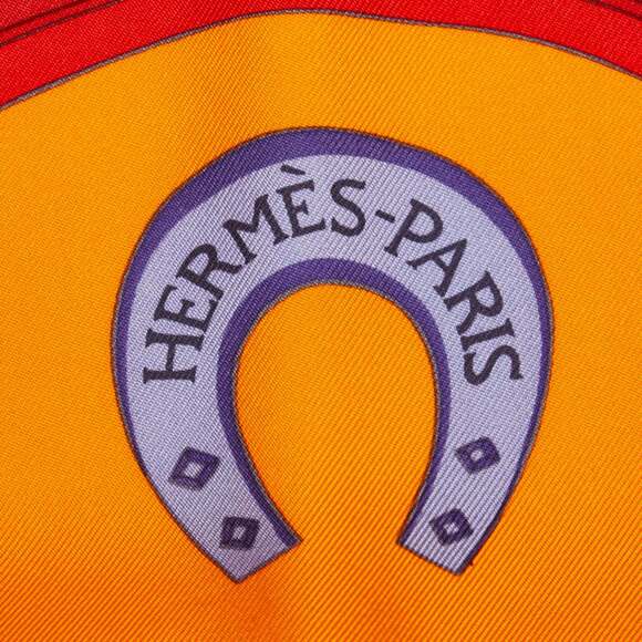 HERMES Authentic Orange Silk Scarf - Picture 3 of 6